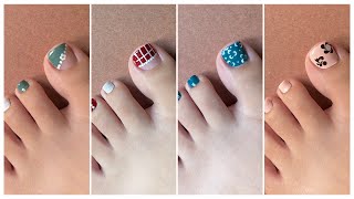 Easy toe nail art designs for beginners || Simple nail art at home