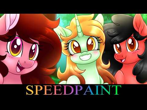 Blossom, Rose and Meadow - MLP SpeedPaint (four in one!)