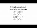 Determinants and Matrix Properties
