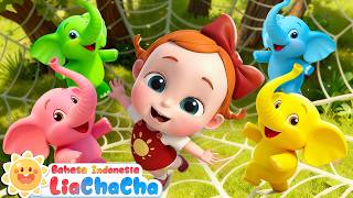 Gajah Bergoyang di Jaring Laba-laba 🐘🕸️| Lagu Lucu | Lagu Anak-anak | LiaChaCha Bahasa Indonesia