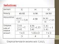 Empirical and Molecular Formulas