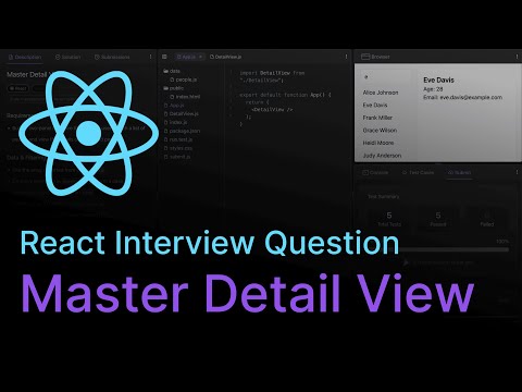 Master Detail View - React Coding Interview Question