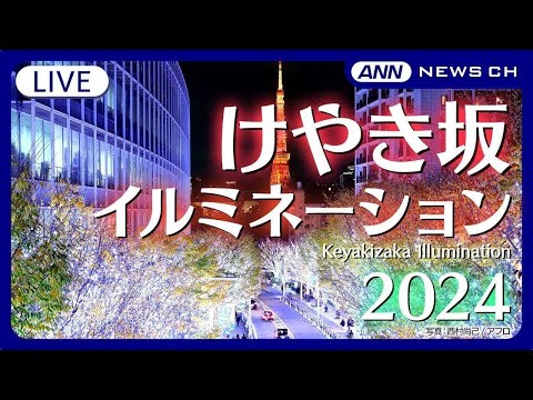 【ライブ】けやき坂イルミネーション 毎日17時ごろ点灯 東京タワーのライトアップも/ Keyakizaka Illumi...