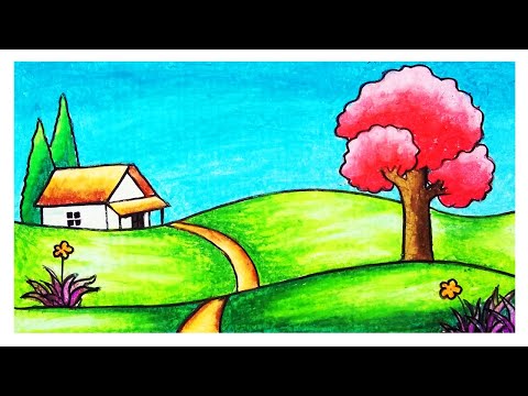 How To Draw Beautiful Sunset | Easy Sunset Scenery Drawing - YouTube-saigonsouth.com.vn