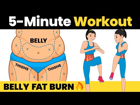 5 Min BELLY FAT BURN 👀 Look in Mirror 👀 Standing Exercises To Lose Belly Fat Fast at Home