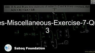 Matrices-Miscellaneous-Exercise-7-Question 3