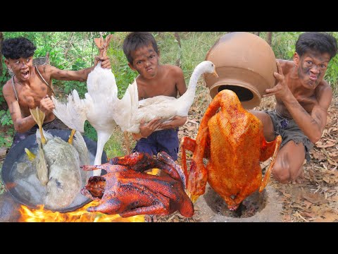 Wilderness Cooking Amazing- Coocking Goose In jugle - Eating Delicious