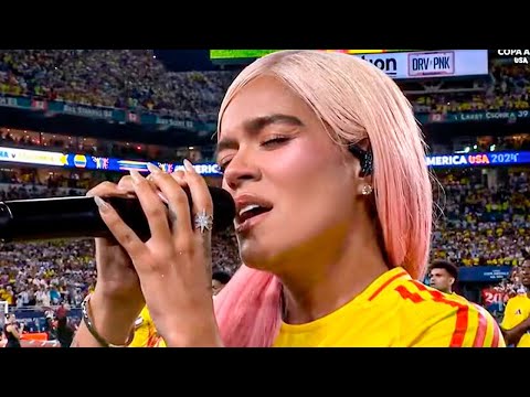 Karol G Cantando El Himno De Colombia En La Final De La Copa America