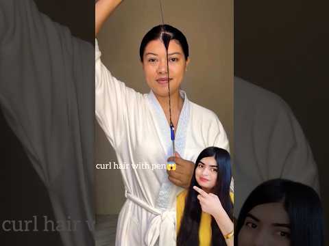 😱😮curly hair with pen 🖊️ hack #shorts #treding #youtubeshorts #hack #viralvideo #fyp #yt #rahasaran