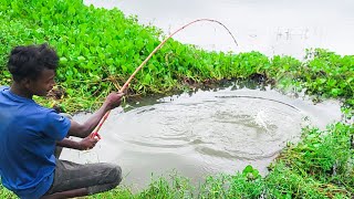 Amazing Fishing Video ✅|| I was amazed to see this boy cleaning the pond and catching fish