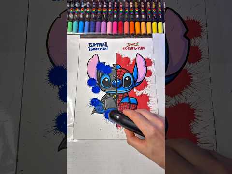Drawing STITCH + SUPERMAN🎨⚡️