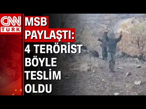 MSB operasyon görüntülerini paylaştı: 4 PKK’lı terörist böyle teslim oldu!