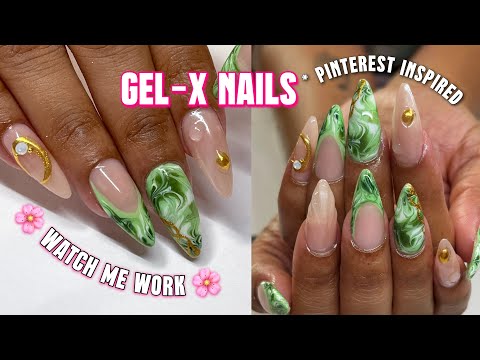 How To Marble Nails- Easy Gel-X Nail Tutorial