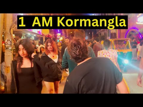 Saturday Midnight Scenes, Nightlife & Nightclubs in Kormangla, Bangalore