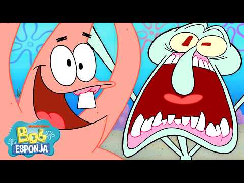 Bob Esponja | ¡Patricio molesta a Calamardo por una hora entera! | Bob Esponja en Español