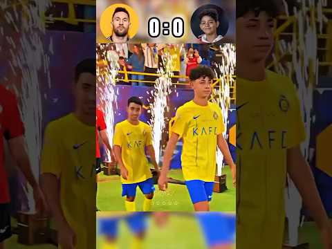 Leo Messi vs Ronaldo son ❤️ football imaginary match #ronaldojr