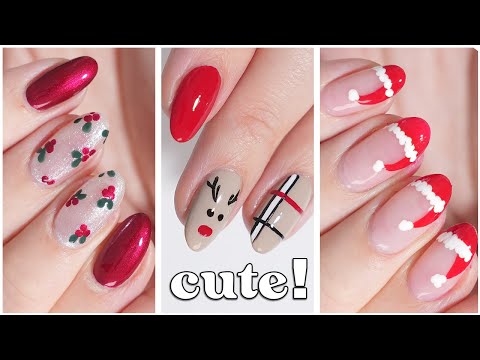 Christmas Nail Art 🎅🏻 3 Cute & Minimalist Christmas Nail Art Designs!