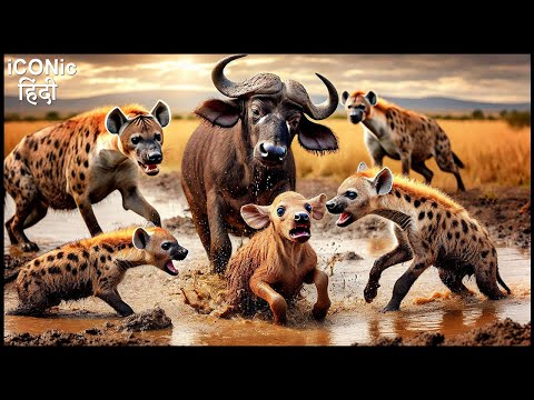 भगवान ऐसी दर्दनाक मौत किसी को ना दे | Baby Buffalo Attacked by a Pack of Hyenas