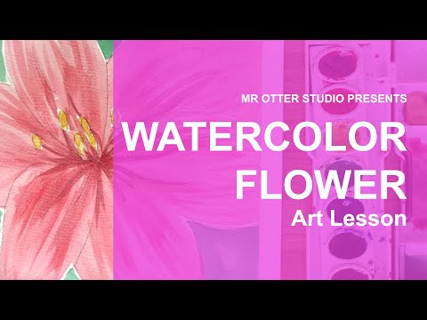 Watercolor Flower Lesson for Kids