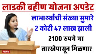 ladki bahini yojana new update | लाडकी बहीण योजना अपडेट 2100 रुपये या तारखेपासून मिळणार