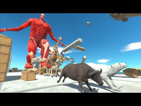 Escape from giant titan monster! - Animal Revolt Battle Simulator