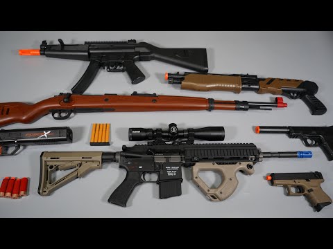 Sniper Rifle DMR style HK416 Toy Gun Airsoft - Kar98k Shell ejecting Nerf Gun - Toy Guns Collection