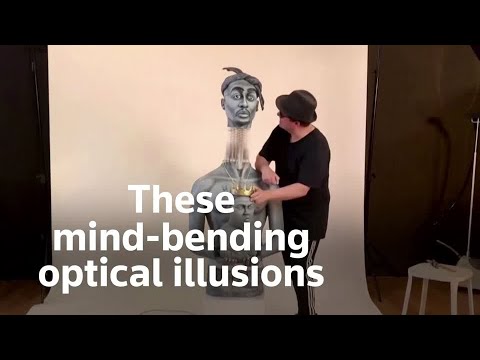 Optical illusion paper sculptures cause a stir