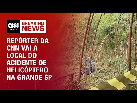 Repórter da CNN vai a local do acidente de helicóptero na Grande SP | LIVE CNN