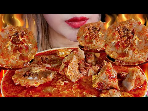 ASMR 💥☠️ BAKSO URAT MEKAR JUMBO ISI TETELAN PEDAS 🔥 SPICY BEEF TENDON MEATBALL FILLED WITH MEAT