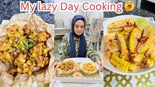 No need to make Lunch on a lazy day! I made Corn Fritters and Corn Ribs!