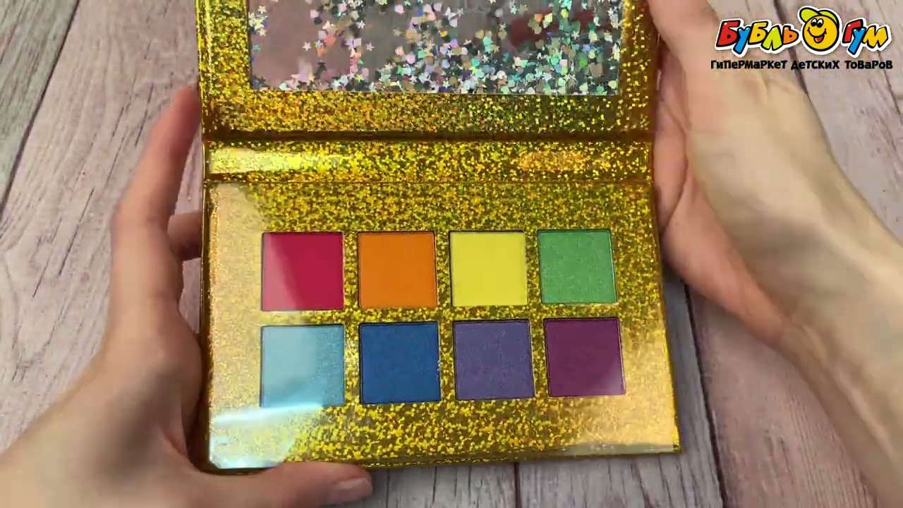 Палетка теней Неоновая радуга 8 ярких оттенков  - видео