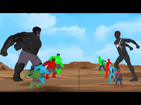 Evolution of Team Black HULK vs Evolution of Team Black Spider-Man [HD]