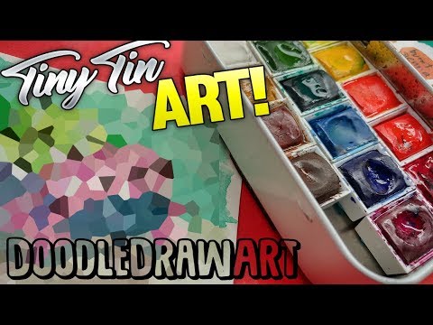 Tiny Tin Art #4 - What will I doodle and paint? Pen and Ink Watercolor Timelapse