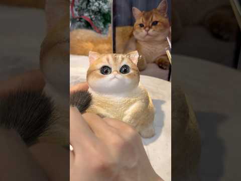 Custom cat painting process for fan babies. #cute #squishy #cat #diy #handmade