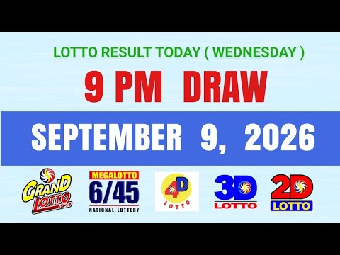 <strong>Lotto</strong> Results Today 9pm Draw September 9, 2026 PCSO 6/55, 6/<strong>45</strong>