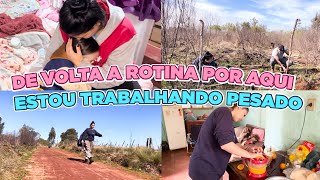 TRABALHANDO PESADO POR UMA VIDA MELHOR PRA MINHA FAMÍLIA 🥺+ FIZ ALMOÇO NO FOGÃO ALENHA 🥰