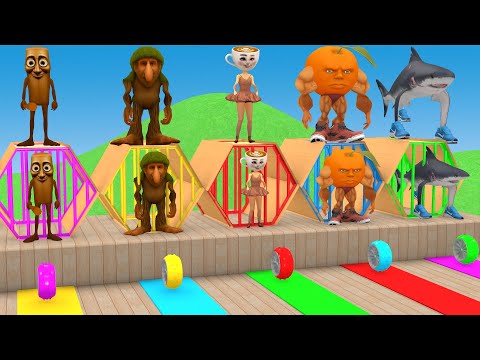 Long Slide Game With Cow Elephant Gorilla Hippopotamus Tiger 3d Animal Game Funny 3d Animals