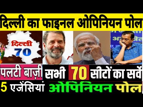 Delhi Assembly Election-2025 Opinion Poll 5 एजेंसियां ओपिनियन पोल ? किसकी बनेगी सरकार BJP-AAP-CON ?