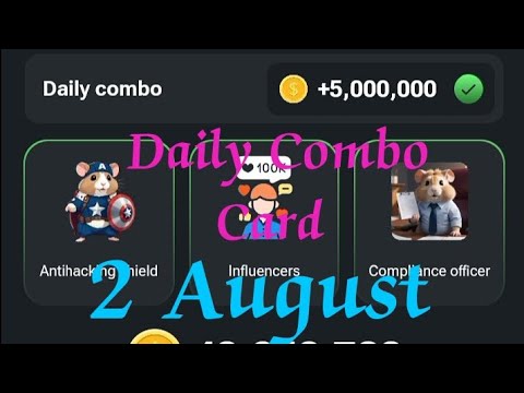 Hamster Kombat daily Combo Card🪗 !! 2 August !! ‎@HamsterKombat_Official  #hamsterkombat #hamsters