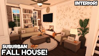 Bloxburg FALL Suburban House Build: INTERIOR Tutorial *NO SPEED*
