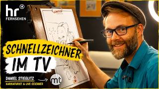 Schnellzeichner Daniel Stieglitz bei maintower (hr) | Karikaturist im TV