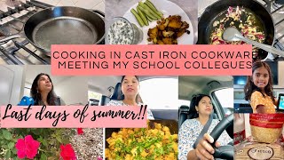 💕COOKING in CAST IRON COOKWARE☺️LUNCH DATE WITH MY COLLEAGUES🎀LAST DAYS OF SUMMER/Indian MOM ROUTINE