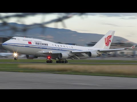4K | Air China Boeing 747-400 B-2472 takeoff at Geneva/GVA/LSGG