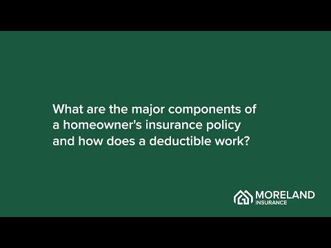What are the major components of a homeowner's insurance policy & how does a deductible work?