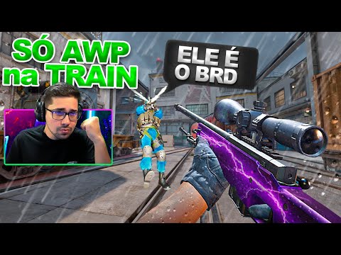 DESAFIO CS 2: Joguei SÓ de AWP na TRAIN SOLO e fui reconhecido!