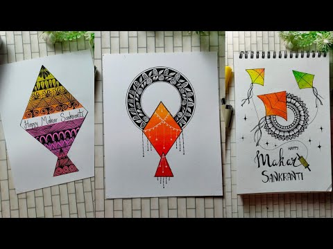 Makar sankranti drawing 🪁🪁/easy drawing ideas/mandala art #art#drawing#painting