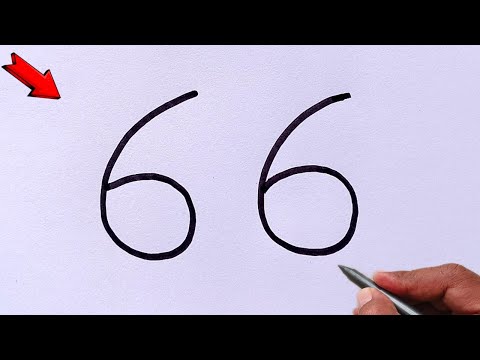 How to draw dog from number 66 | dog Drawing Easy  Tutorial | Number Drawing