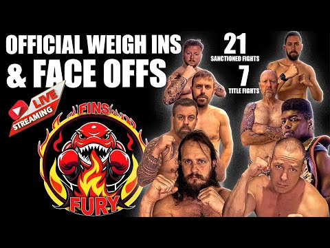 OFFICIAL WEIGH INS AND FACE OFFS - finsNfury anima https://finsNfury.com for tickets and PPV

FINS N FURY!!

Get ready for the ultimate showdown in the