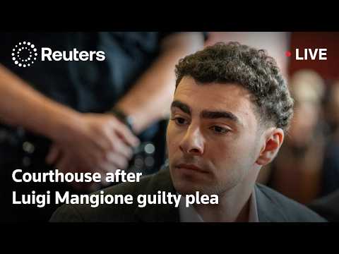 ライブ：保険会社幹部殺害でルイージ・マンジョーネ被告が有罪答弁、裁判所前から
