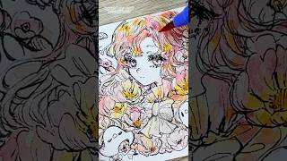 【透明水彩】🌼『乾きある愛を君へ』を描くメイキング🎨🦜#Shorts  #illustration #watercolor